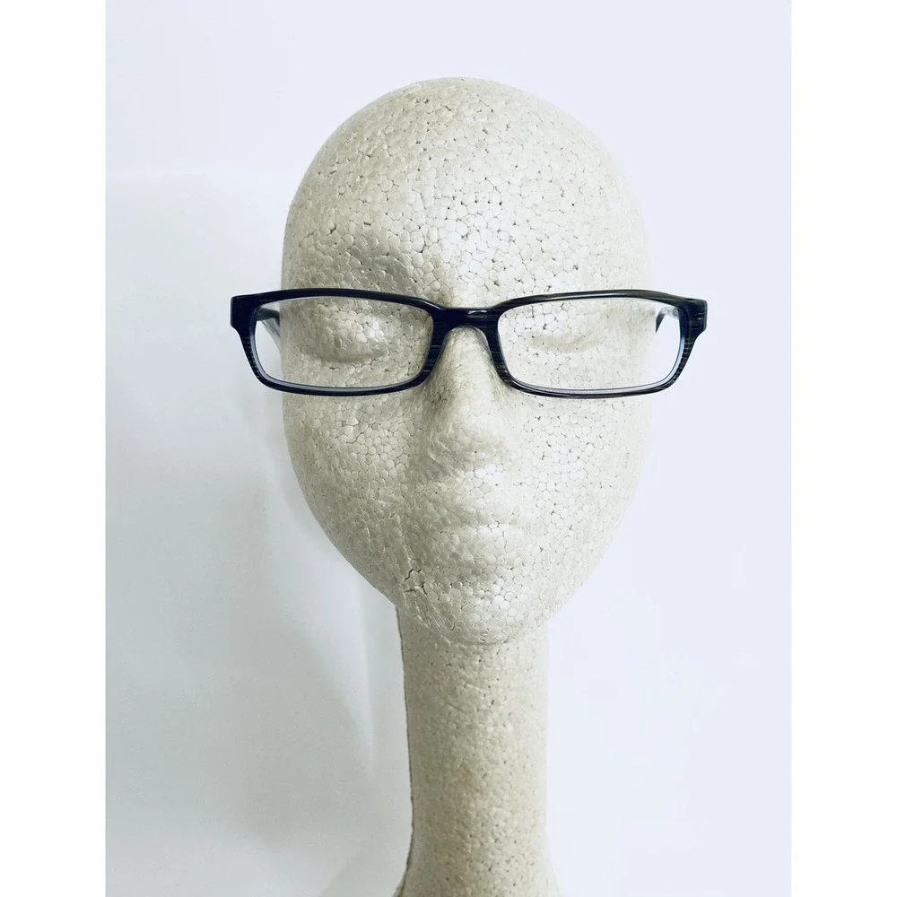 Versace Brown Blue Lucite Wood Style Rectangular Glasses Italy MOD 53 17 135